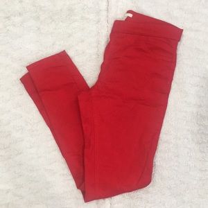 Red stretchy pants